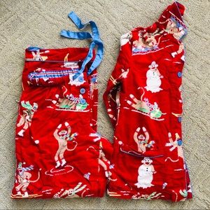 Nick and Nora sock monkey 2 piece pajamas
